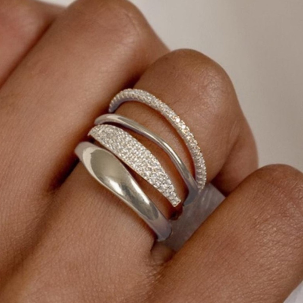 Chic Micro Pave Zircon Stackable Thin Rings